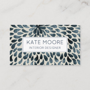 Carte De Visite Design intérieur Smoky Blue Grey Motif