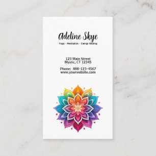Carte De Visite design mandala aux couleurs vives
