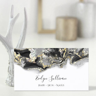 carte de visite design marbré noir