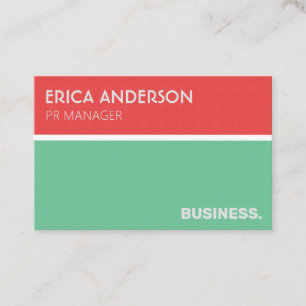Carte De Visite Design minimal simple rose corail et vert menthe