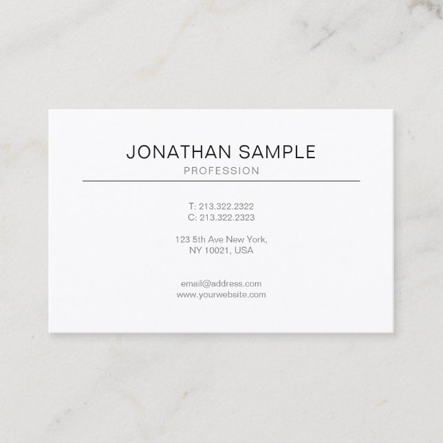Carte De Visite Design minimaliste chic moderne simple (Devant)