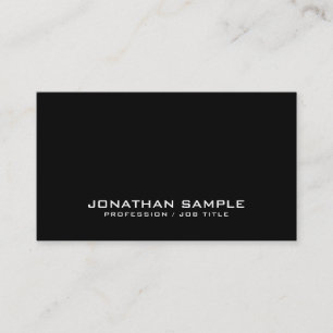 Carte De Visite Design minimaliste chic Noir Plain Professionnel
