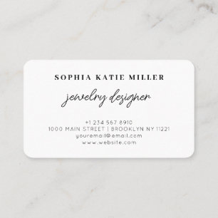 Carte De Visite Design minimaliste classique de bijouterie artisan