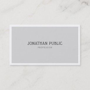 Carte De Visite Design minimaliste élégant Design moderne gris cla