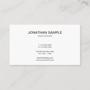 Carte De Visite Design minimaliste élégant Design moderne Plaine t