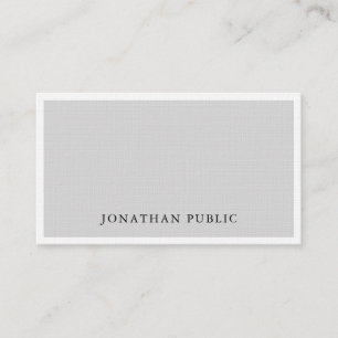 Carte De Visite Design minimaliste élégant Gris Blanc Moderne Luxe