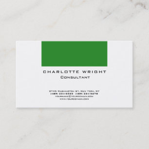 Carte De Visite Design minimaliste moderne blanc vert professionne