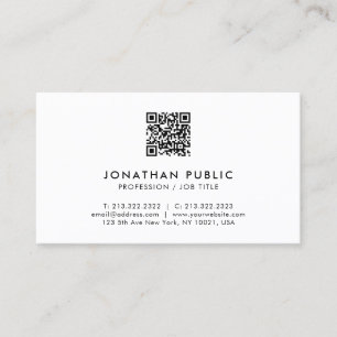 Carte De Visite Design minimaliste moderne élégant code QR profess