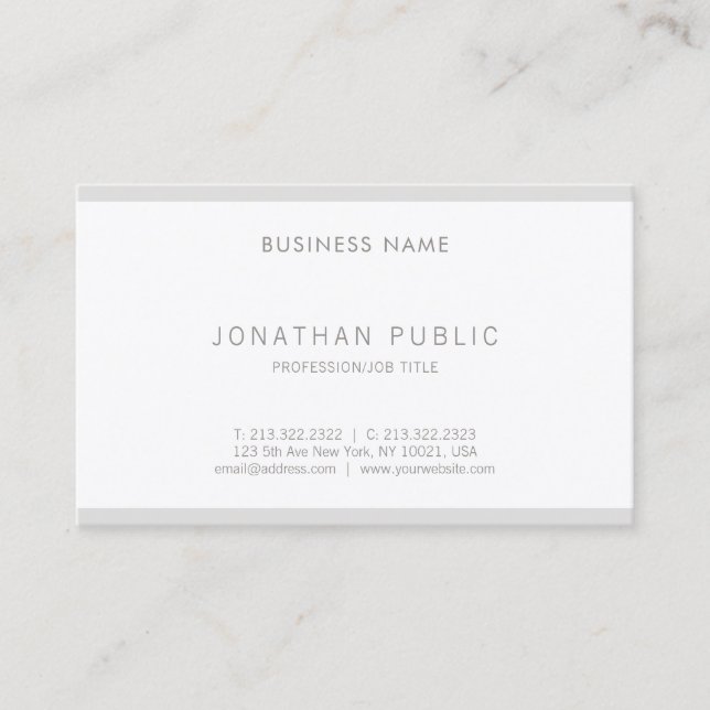 Carte De Visite Design minimaliste moderne élégant Simple Plain Lu (Devant)
