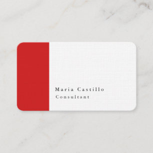 Carte De Visite Design minimaliste moderne épuré élégant rouge bla