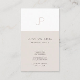 Carte De Visite Design minimaliste moderne Monogramme ordinaire te