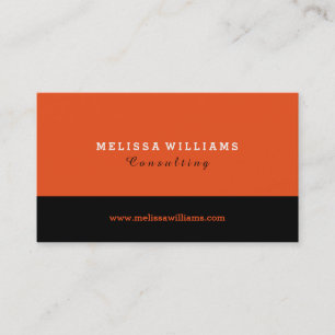 Carte De Visite Design minimaliste moderne orange et noir