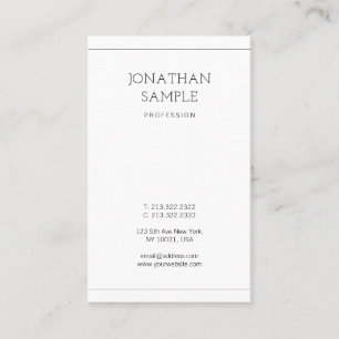 Carte De Visite Design minimaliste moderne tendance Chic Plain Lux