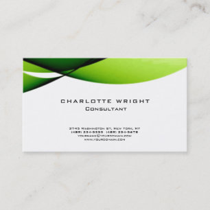 Carte De Visite Design minimaliste moderne vert professionnel