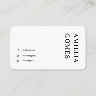 Carte De Visite Design minimaliste monochrome noir et blanc   Tend