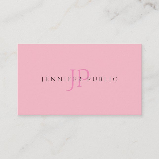 Carte De Visite Design minimaliste tendance Joli Rose Design Luxe (Devant)