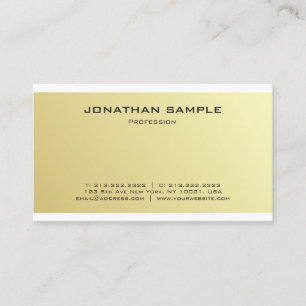 Carte De Visite Design minimaliste tendance or élégant Design luxe