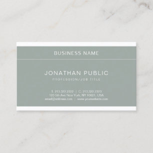 Carte De Visite Design minimaliste Vert tendance Design Luxe