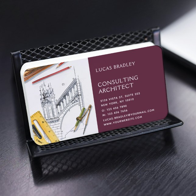 Carte De Visite Design Moderne Architecte Construction (Créateur téléchargé)