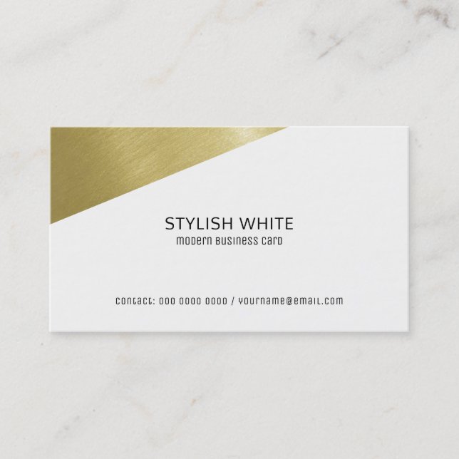 Carte De Visite design moderne, blanc professionnel (Devant)