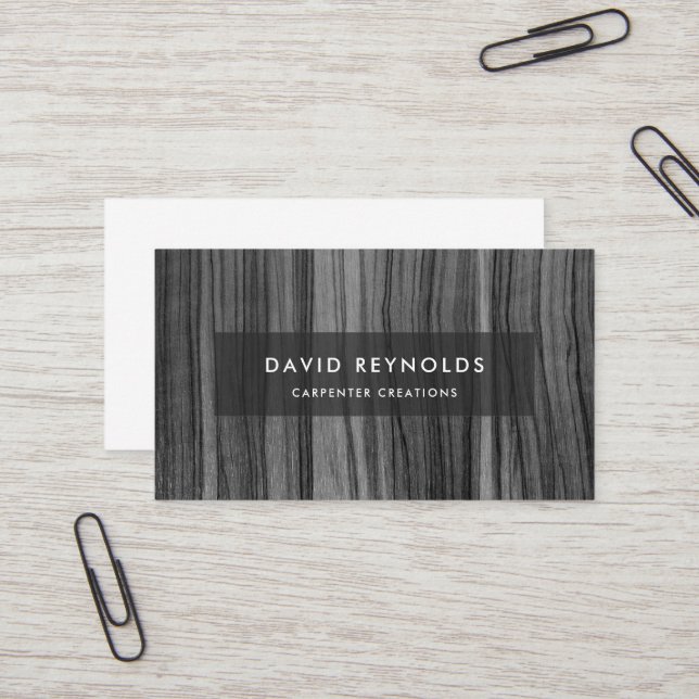 Carte De Visite Design Moderne Construction de menuiserie en bois  (Devant/Arrière en situation)