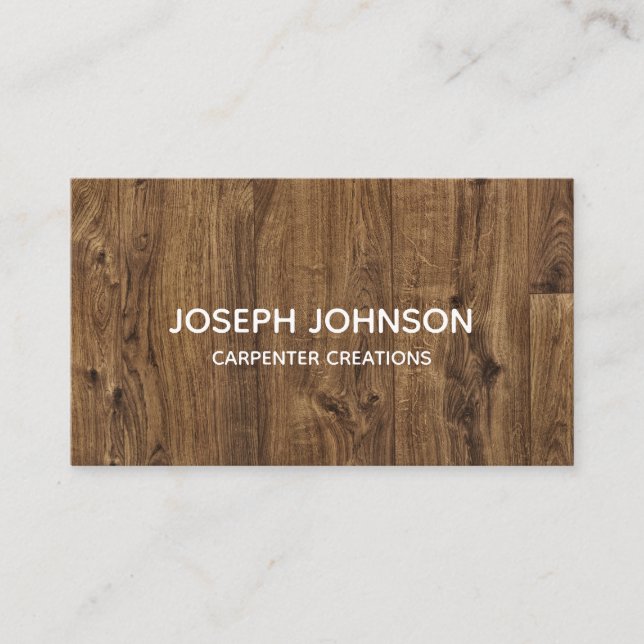 Carte De Visite Design Moderne Construction de menuiserie En Bois (Devant)