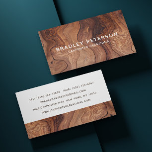 Carte De Visite Design Moderne Construction de menuiserie En Bois