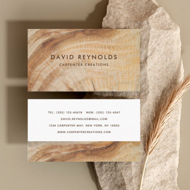 Carte De Visite Design Moderne Construction de menuiserie en bois  (Créateur téléchargé)