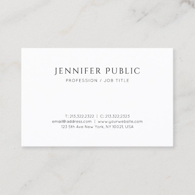 Carte De Visite Design moderne créatif Simple Simple Plain Profess (Devant)