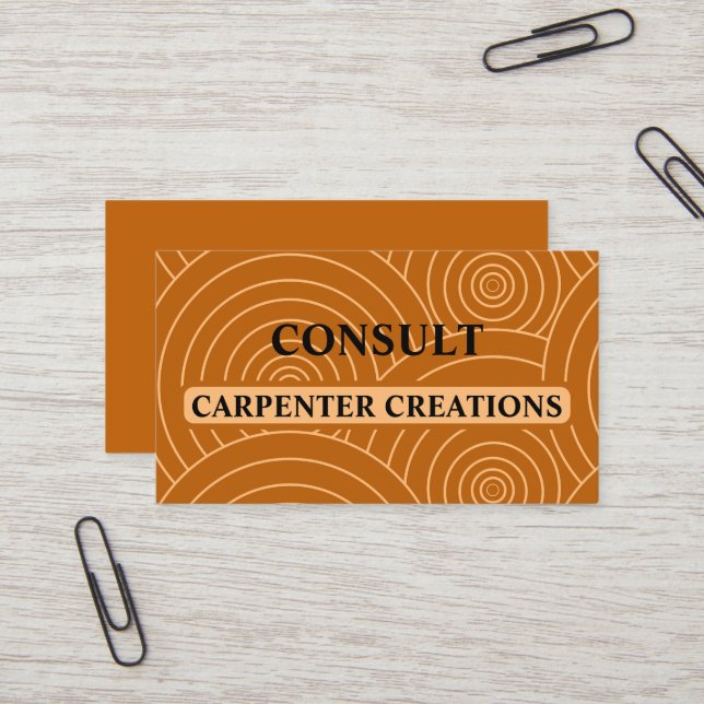Carte De Visite Design moderne de menuiserie professionnelle (Devant/Arrière en situation)