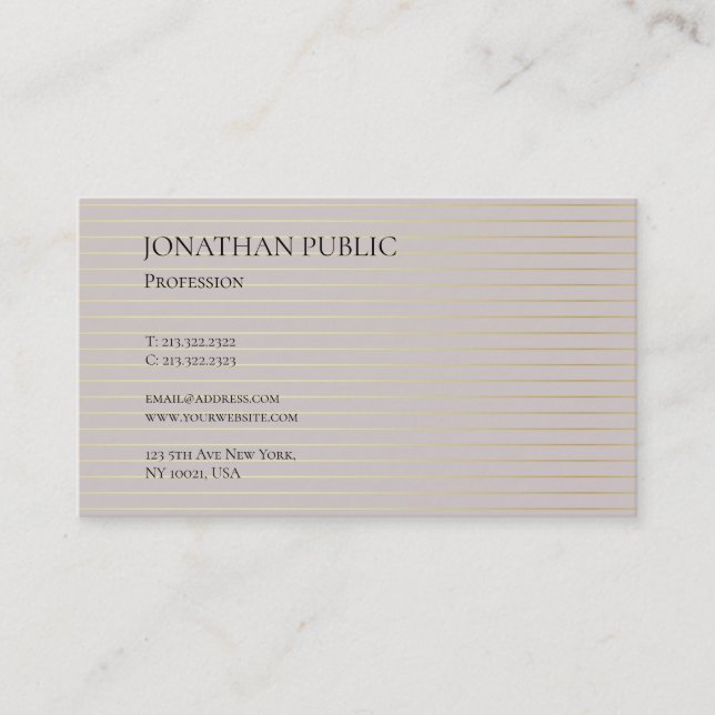 Carte De Visite Design moderne élégant Design créatif Plain profes (Devant)