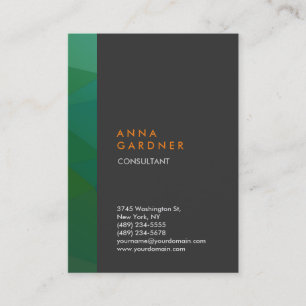 Carte De Visite Design moderne élégant Gris Vert Gris Gris Créatif