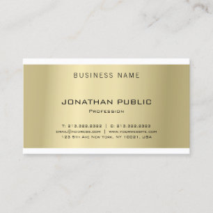 Carte De Visite Design Moderne Élégant Minimaliste Tendance Or Uni