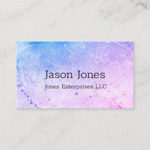 Carte De Visite design moderne et élégant aquarelle bleu et violet