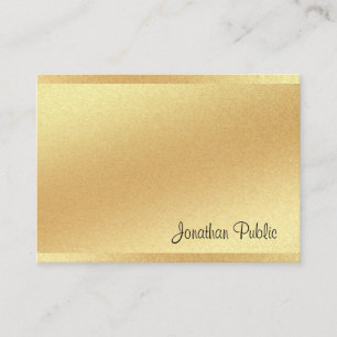 Carte De Visite Design moderne Faux Gold Hand Script professionnel