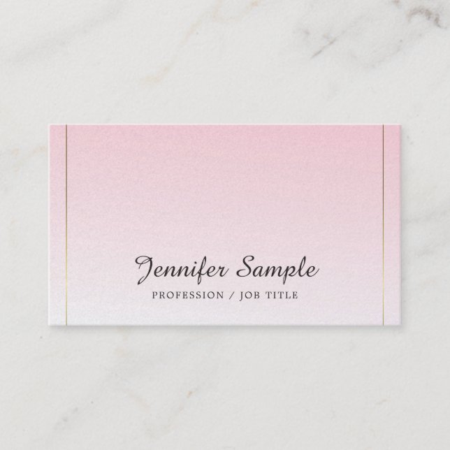 Carte De Visite Design moderne glamour tendance Or rose luxueux (Devant)