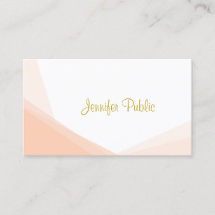 Carte De Visite Design moderne Gold Hand Script Nom Professionnel