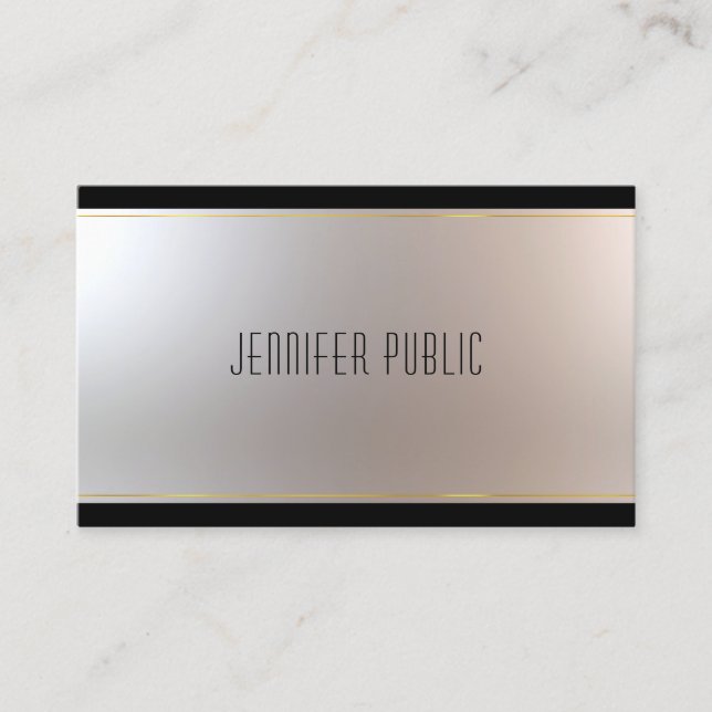 Carte De Visite Design moderne gracieux Glamor Unique Plain (Devant)
