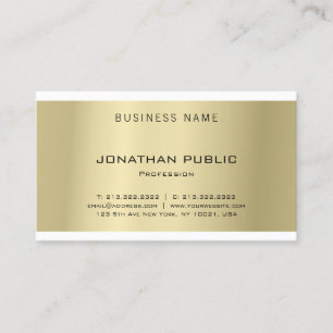 Carte De Visite Design moderne minimaliste élégant tendance Gold P