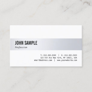 Carte De Visite Design moderne minimaliste professionnel Silver ch