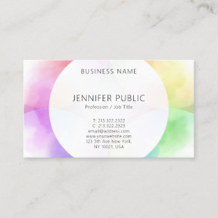 Carte De Visite Design moderne moderne coloré minimaliste élégant