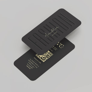Carte De Visite Design moderne Monogram Black Gold
