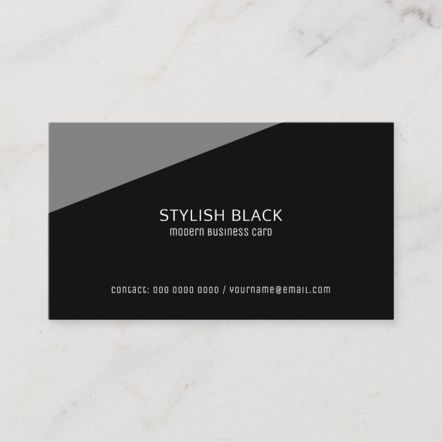 Carte De Visite design moderne noir professionnel (Devant)