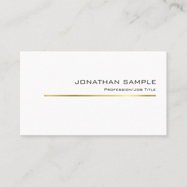 Carte De Visite Design moderne or rayé Design professionnel chic P (Devant)