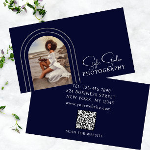 Carte De Visite Design moderne photo de script QR Code Photographi