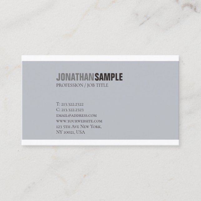 Carte De Visite Design moderne professionnel Chic Smart Plain Luxe (Devant)