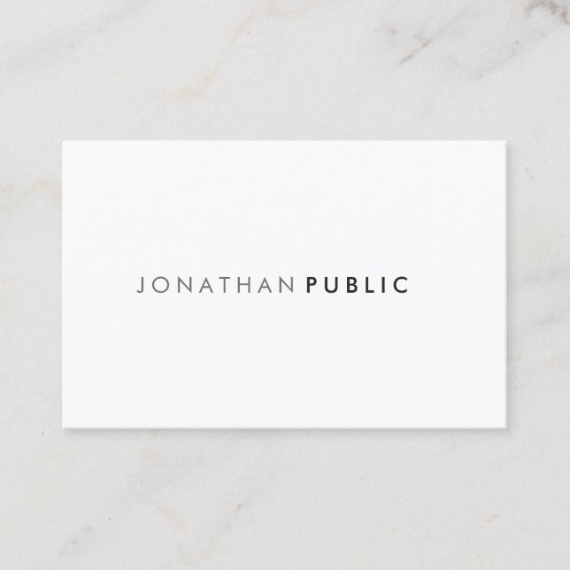 Carte De Visite Design moderne propre Professionnel Élégant Plain  (Devant)