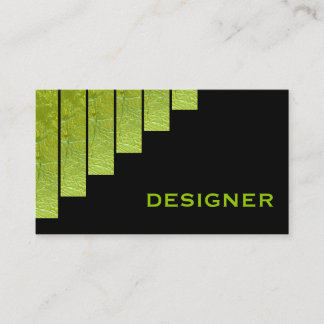 Carte De Visite Design moderne vert, noir rayures verticales
