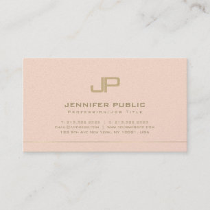 Carte De Visite Design Monogramme tendance Glamour Plaine Luxe