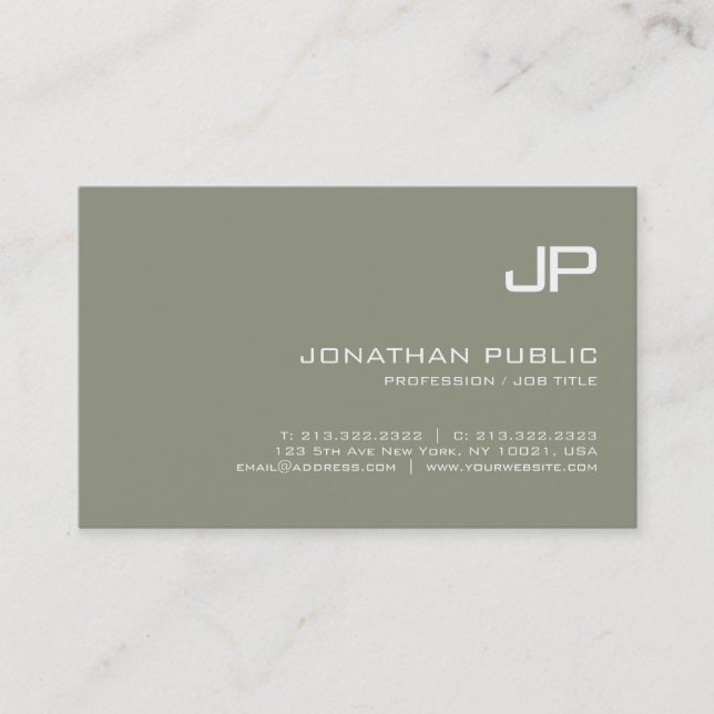 Carte De Visite Design monographique élégant et professionnel Mode (Devant)